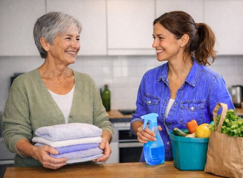 Woman smiles at the camera, next to text explaining how easy it is to find support via KnowS.