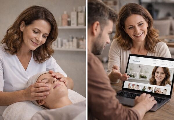 Beauty studio receiving support with website and online marketing from a local freelancer