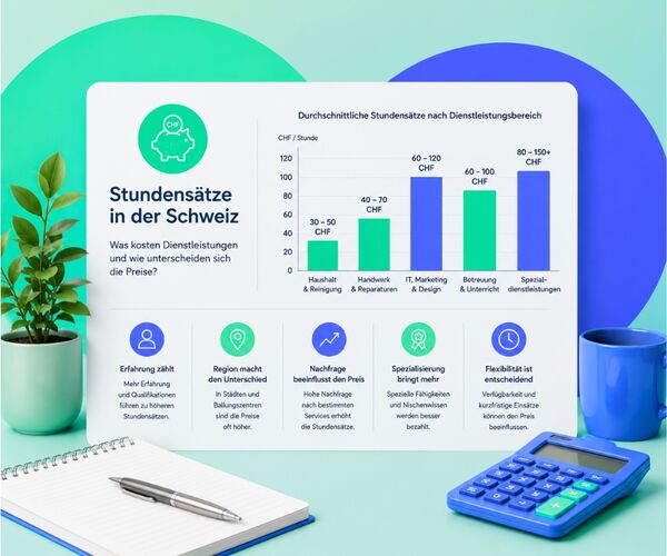 Comparison of hourly rates for different services in Switzerland