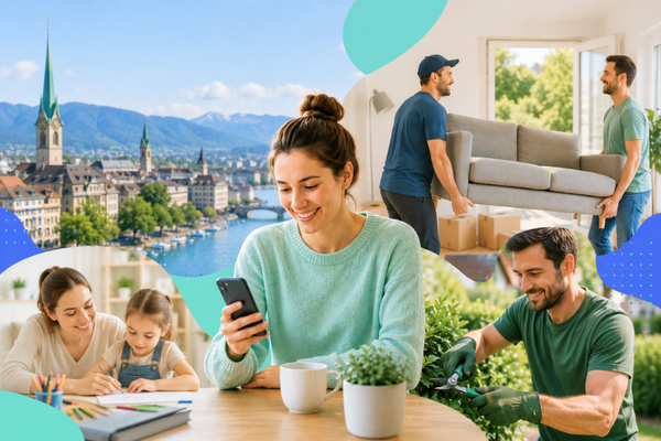 Menschen organisieren Unterstützung im Alltag in der Schweiz, von Betreuung bis Gartenhilfe