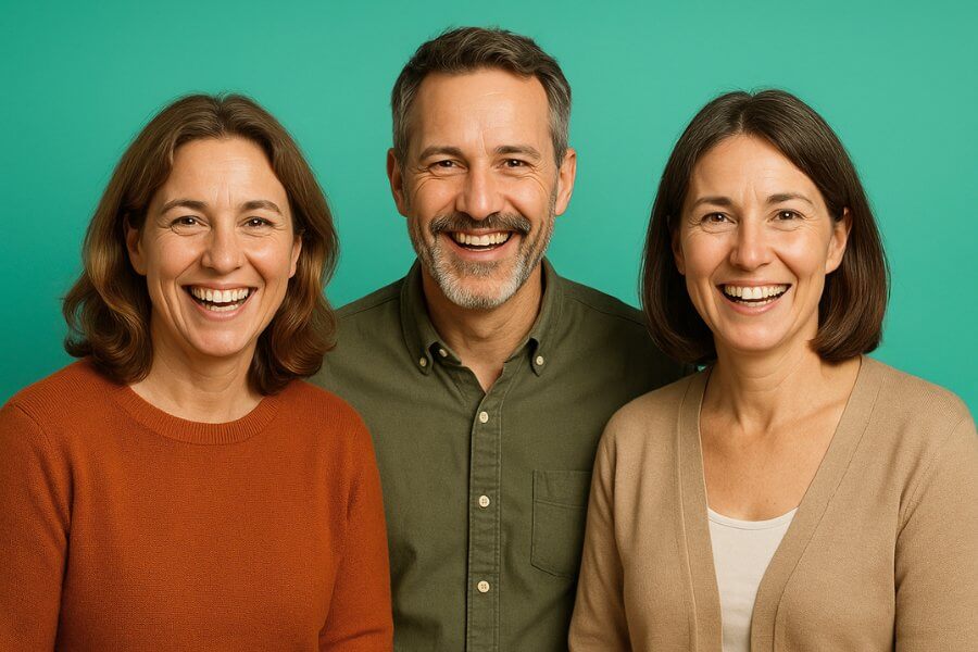 Drei zufriedene Kunden geben ihre positiven Erfahrungen mit KnowS ab, nachdem sie Umzugshelfer und Handwerker über die Plattform gefunden haben.