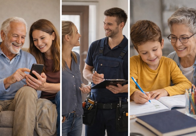 Alltagshilfe in der Schweiz, Menschen unterstützen sich im Alltag bei Technik, Handwerk und Betreuung
